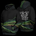 Black hoodie with green landscape design on front and 'SAIN'T PAUL' logo on back